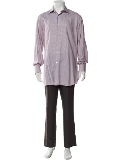 Pre-owned Brioni Long Sleeve Shirt In Purple