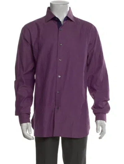Pre-owned Brioni Long Sleeve Shirt In Purple