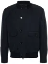 Brioni Long-sleeve Silk Jacket In Blue