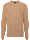Brioni Long-sleeve Sweater In Brown