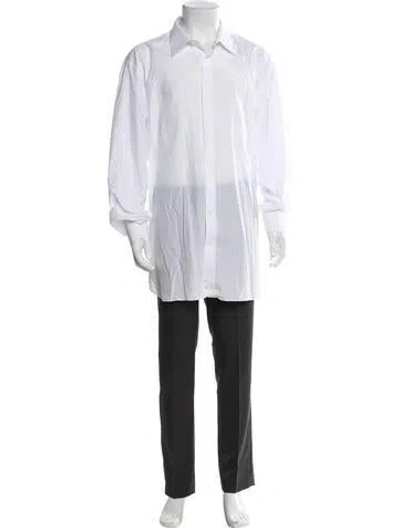 Pre-owned Brioni Long Sleeve Tuxedo Shirt In White