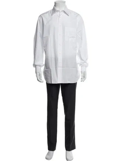 Pre-owned Brioni Long Sleeve Tuxedo Shirt In White