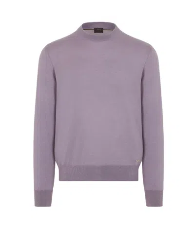 Brioni Long-sleeved Cashmere Sweater In Light Purple