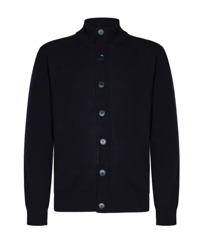 Brioni Long-sleeved Knitted Cardigan In Black