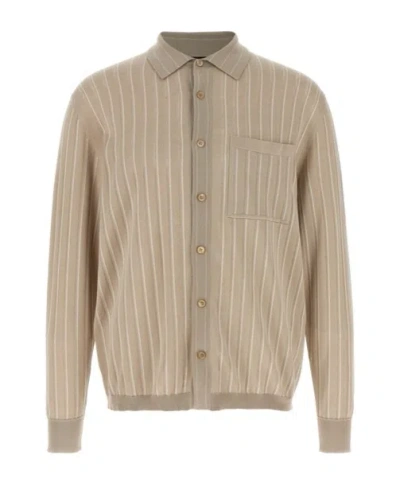 BRIONI BRIONI STRIPED KNITTED SHIRT