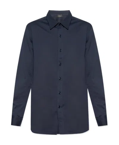 Brioni Long-sleeved Shirt In Black