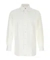 Brioni Camicia In Popeline Bianco Uomo In White
