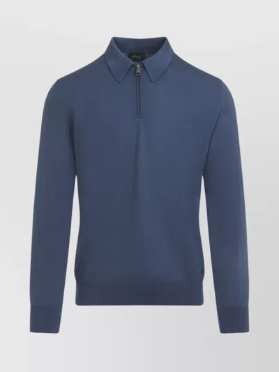 BRIONI LONG SLEEVES ZIP POLO