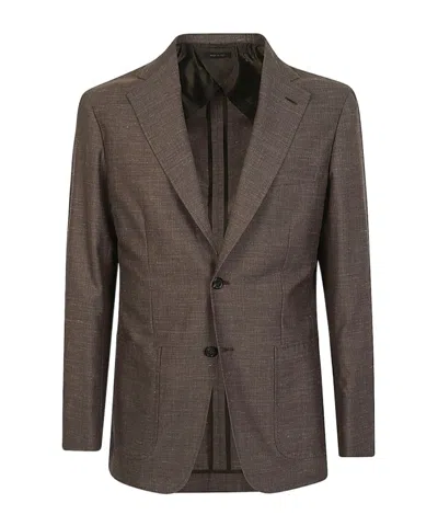Brioni Long-sleeve Blazer In Brown