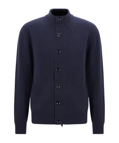 Brioni Long-sleeve Cardigan In Purple