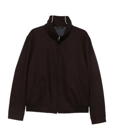 Brioni Long-sleeve Casual Jacket In Brown