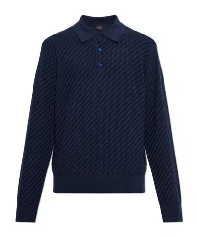 Brioni Long-sleeved Knitwear In Blue