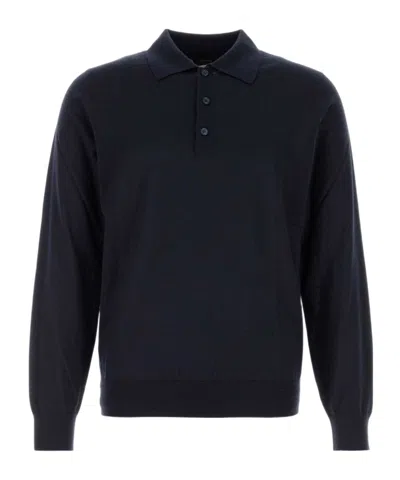 Brioni Long-sleeved Polo Shirt In Black