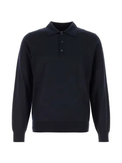 Brioni Cotton-silk-cashmere Polo Shirt In Black