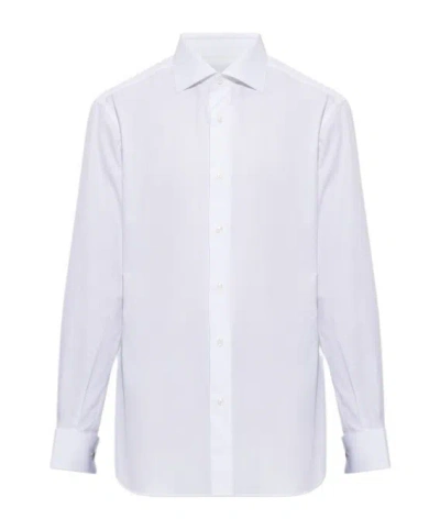 Brioni Long-sleeved Shirt In White