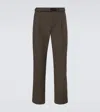 Brioni Madeira Cotton And Silk Straight Pants In Brown