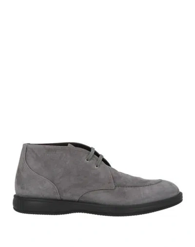 Brioni Man Ankle Boots Grey Size 7.5 Leather