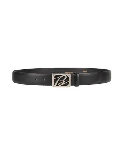 Brioni Man Belt Black Size 39.5 Leather