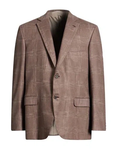 Brioni Man Blazer Taupe Size 46 Cashmere In Grey