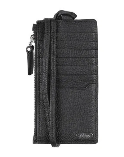 Brioni Man Cardholder Black Size - Leather