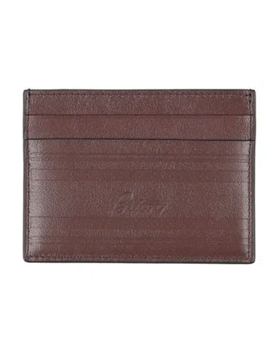 Brioni Man Cardholder Brown Size - Leather