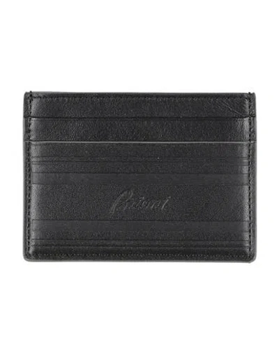 Brioni Man Cardholder Charcoal Size - Leather In Grey