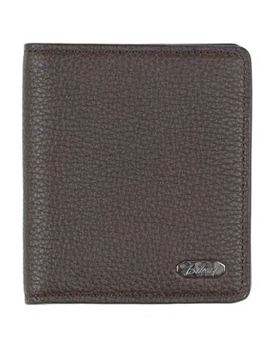 Brioni Man Cardholder Chocolate Brown Size - Leather