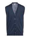 Brioni Man Cardigan Blue Size 44 Wool, Cashmere, Silk