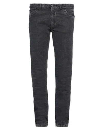 Brioni Man Jeans Black Size 40 Cotton, Elastane, Calfskin
