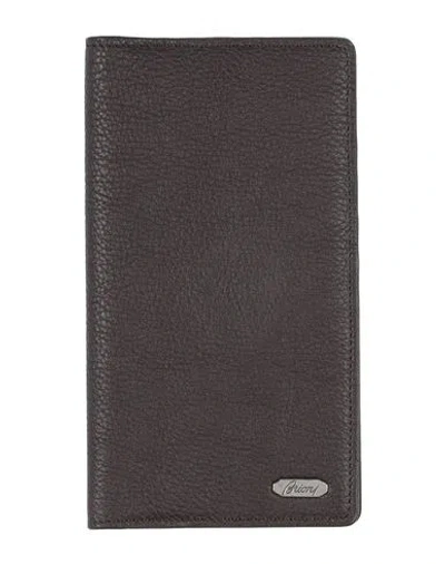 Brioni Man Document Holder Chocolate Brown Size - Leather