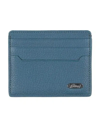 Brioni Man Document Holder Slate Blue Size - Soft Leather