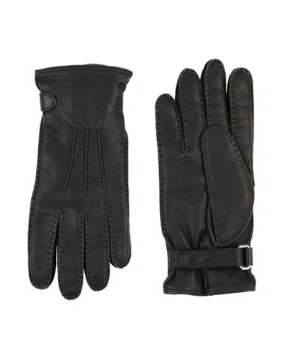 Brioni Man Gloves Black Size 9.5 Leather