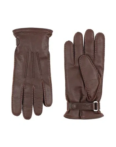 Brioni Man Gloves Chocolate Brown Size 9.5 Leather
