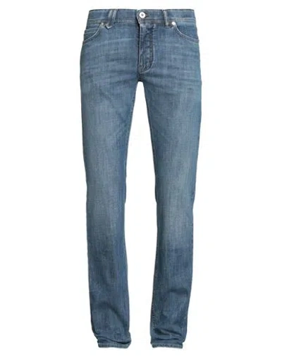 Brioni Man Jeans Blue Size 33 Cotton, Elastane