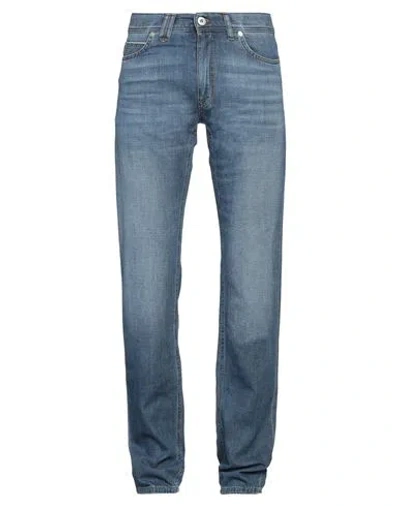 Brioni Man Jeans Blue Size 33 Cotton, Leather