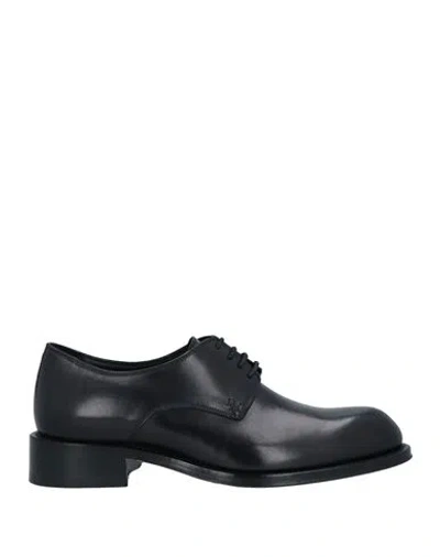 Brioni Man Lace-up Shoes Black Size 8 Leather