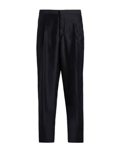 Brioni Man Pants Midnight Blue Size 36 Wool, Silk In Black