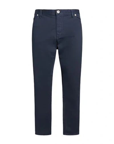 Brioni Man Pants Midnight Blue Size 42 Cotton, Elastane In Black