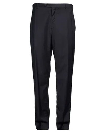 Brioni Man Pants Midnight Blue Size 42 Wool, Elastane In Transparent