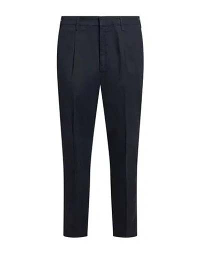 Brioni Man Pants Navy Size 38 Cotton, Elastane In Blue