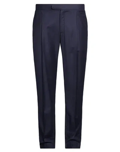 Brioni Man Pants Navy Size 38 Wool In Blue