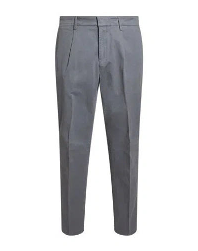 Brioni Man Pants Slate Blue Size 38 Cotton, Elastane