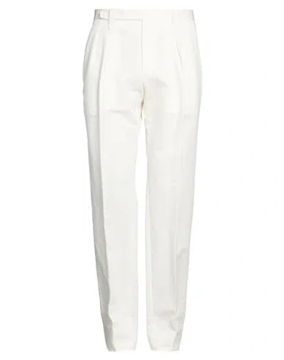 Brioni Man Pants White Size 36 Linen, Cotton