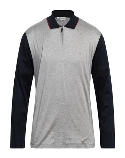 Brioni Man Polo Shirt Light Grey Size L Cotton