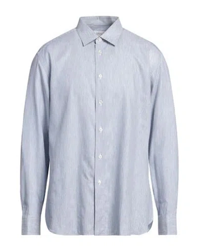 Brioni Man Shirt Azure Size Xl Linen, Cotton In Blue