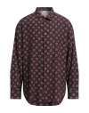 Brioni Man Shirt Burgundy Size Xl Silk In Red