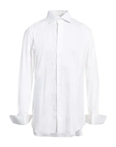 Brioni Man Shirt Cream Size 17 Cotton In White