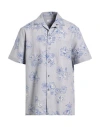 Brioni Man Shirt Grey Size 3xl Linen, Cotton In Gray