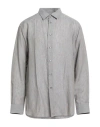 Brioni Man Shirt Grey Size 3xl Linen In Gray