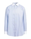 Brioni Man Shirt Light Blue Size 17 Cotton
